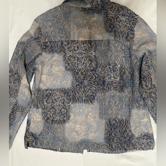 Rebecca Malone jacket size L blue with intricate design - Picture 2 of 9